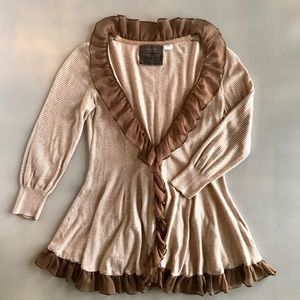 Anthropologie Cardigan Ruffle Detail